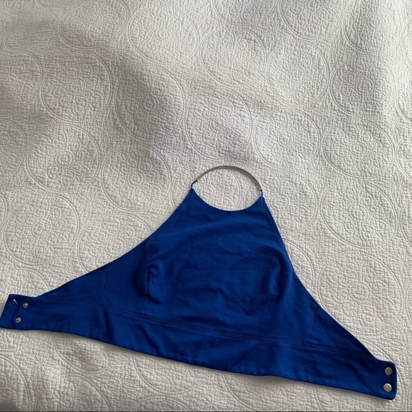 Aritzia Wilfred Blue Open Back Halter Top - Picture 6 of 10
